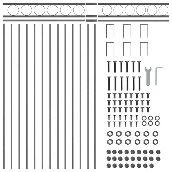 Grote foto vidaxl tuin hek grijs staal tuin en terras hekken en schuttingen