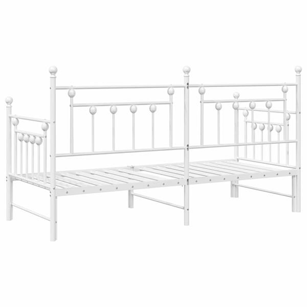 Grote foto vidaxl bedframe voor een daybed met hoofdeinde wit 80 x 200 cm staal antiek en kunst stoelen en banken