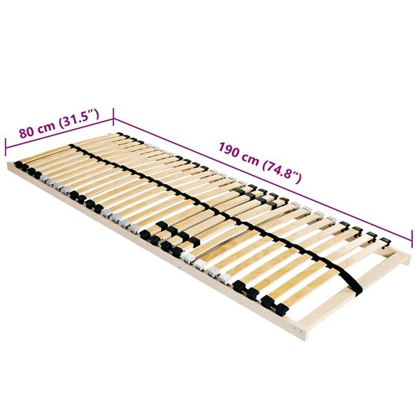 Grote foto vidaxl lamelbodem bruin 80 x 190 cm massief beukenhout antiek en kunst stoelen en banken