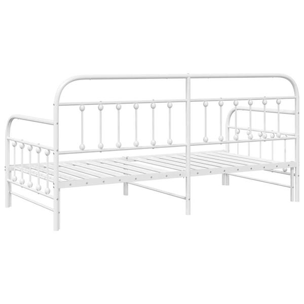 Grote foto vidaxl bedframe voor een daybed met hoofdeinde wit 107 x 203 cm staal antiek en kunst stoelen en banken