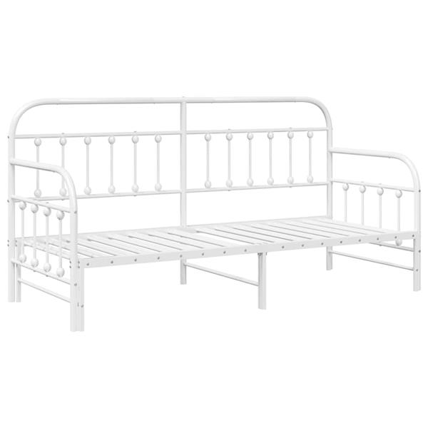 Grote foto vidaxl bedframe voor een daybed met hoofdeinde wit 80 x 200 cm staal antiek en kunst stoelen en banken