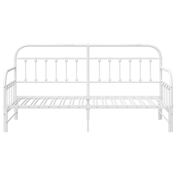 Grote foto vidaxl bedframe voor een daybed met hoofdeinde wit 80 x 200 cm staal antiek en kunst stoelen en banken