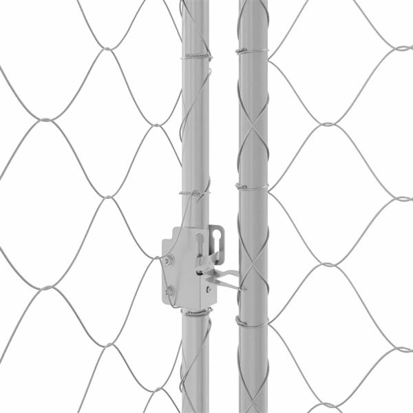 Grote foto vidaxl hondenbench zilver 200 x 200 x 200 cm staal en pe dieren en toebehoren hondenhokken en kooien