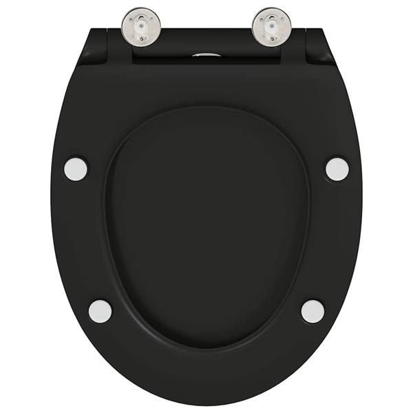 Grote foto vidaxl toiletzitting zwart 45 5 x 37 5 x 3 8 cm duroplast doe het zelf en verbouw sanitair