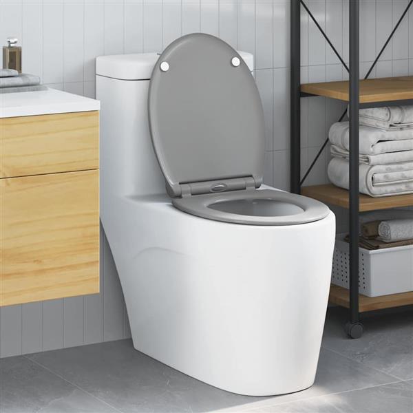 Grote foto vidaxl toiletzitting grijs 45 5 x 37 5 x 3 8 cm duroplast doe het zelf en verbouw sanitair