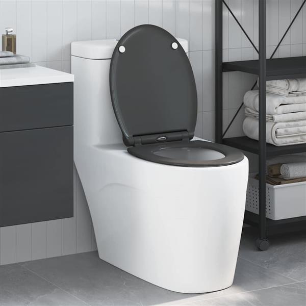Grote foto vidaxl toiletzitting antraciet 45 5 x 37 5 x 3 8 cm duroplast doe het zelf en verbouw sanitair