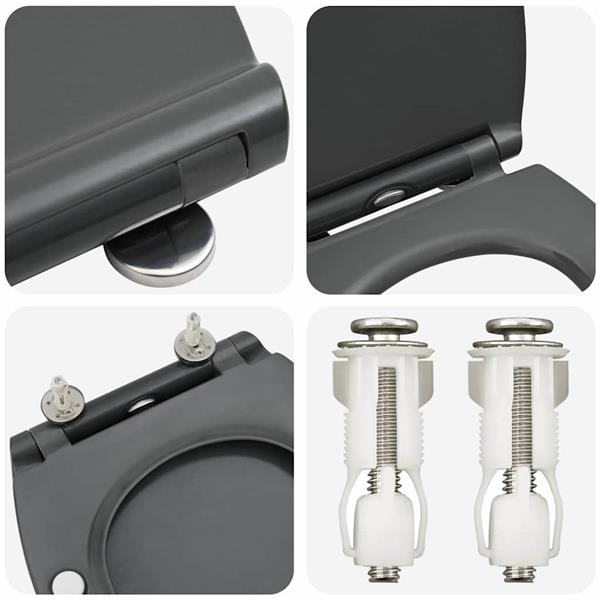 Grote foto vidaxl toiletzitting antraciet 45 5 x 37 5 x 3 8 cm duroplast doe het zelf en verbouw sanitair