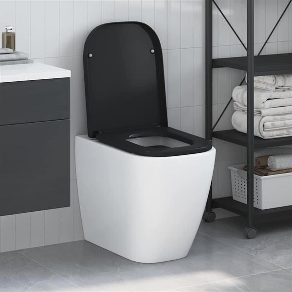 Grote foto vidaxl toiletzitting zwart 44 5 x 35 x 3 6 cm duroplast doe het zelf en verbouw sanitair