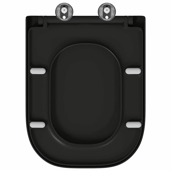 Grote foto vidaxl toiletzitting zwart 44 5 x 35 x 3 6 cm duroplast doe het zelf en verbouw sanitair