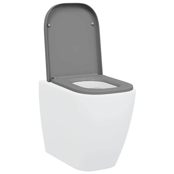 Grote foto vidaxl toiletzitting grijs 44 5 x 35 x 3 6 cm duroplast doe het zelf en verbouw sanitair