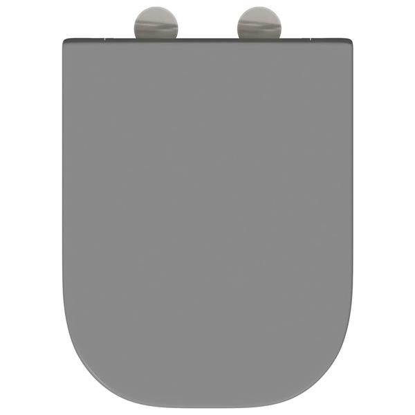 Grote foto vidaxl toiletzitting grijs 44 5 x 35 x 3 6 cm duroplast doe het zelf en verbouw sanitair