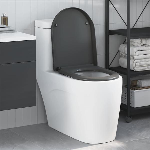 Grote foto vidaxl toiletzitting antraciet 46 2 x 36 x 4 3 cm duroplast doe het zelf en verbouw sanitair