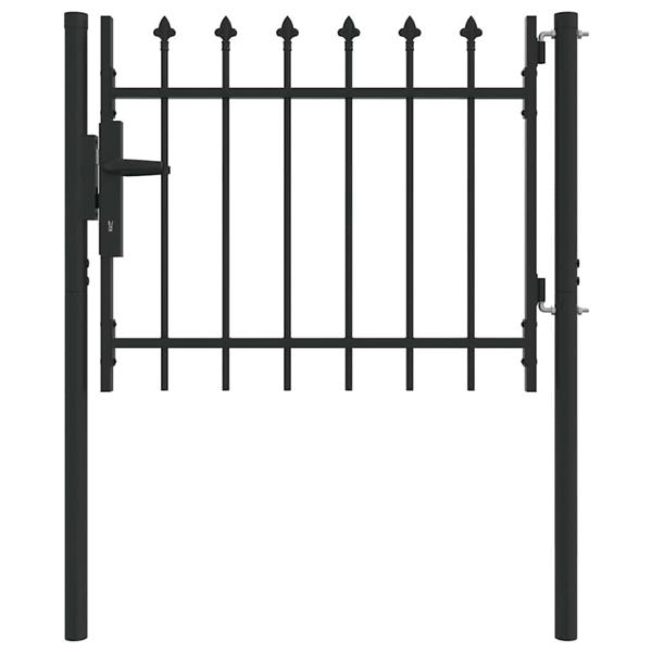 Grote foto vidaxl hekpoort grijs 100 x 75 cm poedercoated staal tuin en terras hekken en schuttingen