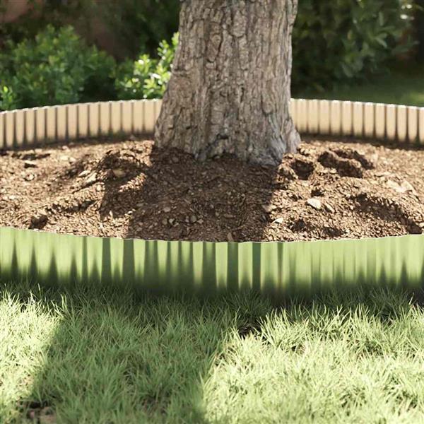 Grote foto vidaxl tuinrand grijs 15 x 0.03 x 1000 cm gegalvaniseerd staal tuin en terras tuindecoratie