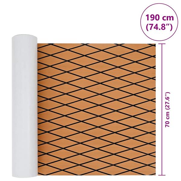 Grote foto vidaxl bootvloer bruin en zwart 190 x 70 cm eva schuim doe het zelf en verbouw tegels