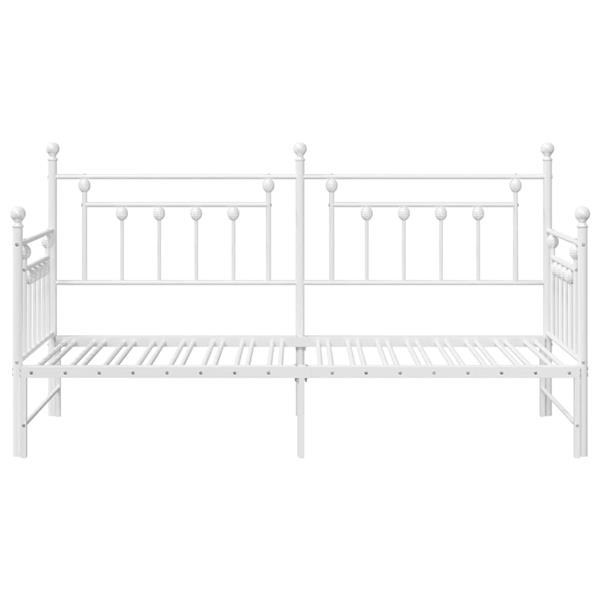 Grote foto vidaxl bedframe voor een daybed met hoofdeinde wit 80 x 200 cm staal antiek en kunst stoelen en banken