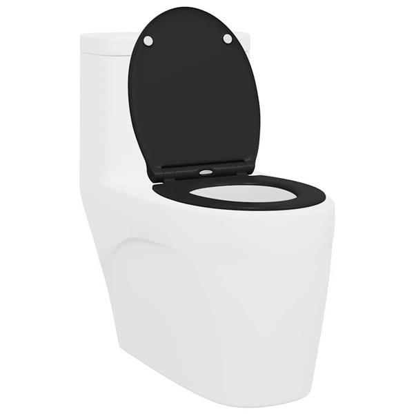 Grote foto vidaxl toiletzitting zwart 45 5 x 37 5 x 3 8 cm duroplast doe het zelf en verbouw sanitair