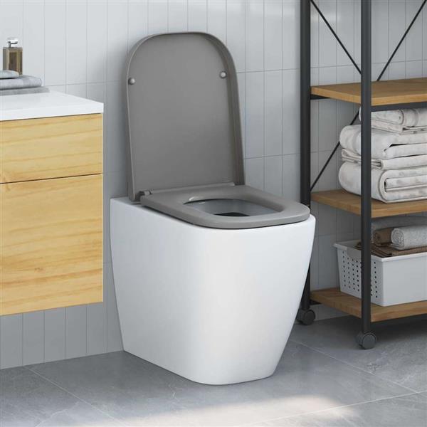 Grote foto vidaxl toiletzitting grijs 44 5 x 35 x 3 6 cm duroplast doe het zelf en verbouw sanitair