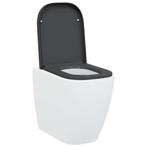 Grote foto vidaxl toiletzitting antraciet 44 5 x 35 x 3 6 cm duroplast doe het zelf en verbouw sanitair