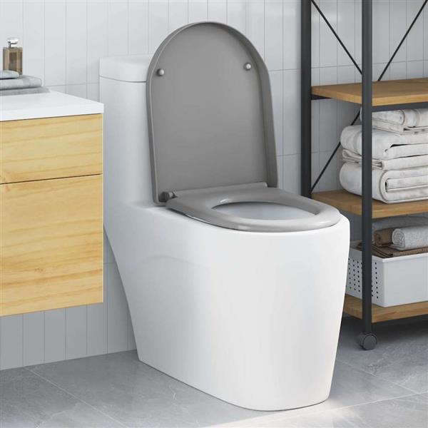 Grote foto vidaxl toiletzitting grijs 46 2 x 36 x 4 3 cm duroplast doe het zelf en verbouw sanitair