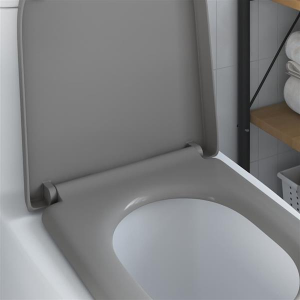 Grote foto vidaxl toiletzitting grijs 46 2 x 36 x 4 3 cm duroplast doe het zelf en verbouw sanitair