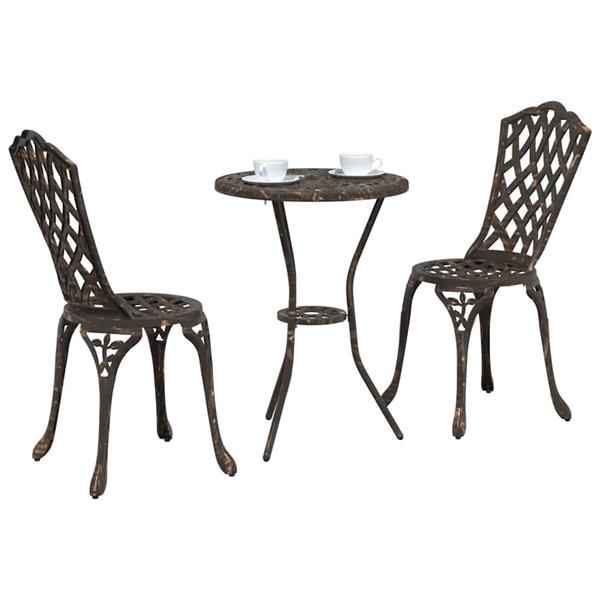 Grote foto vidaxl tuin bistro set 3 pcs brons aluminium tuin en terras tuinmeubelen