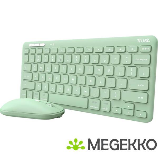 Grote foto trust lyra draadloos multi connect toetsenbord en muis groen computers en software overige computers en software