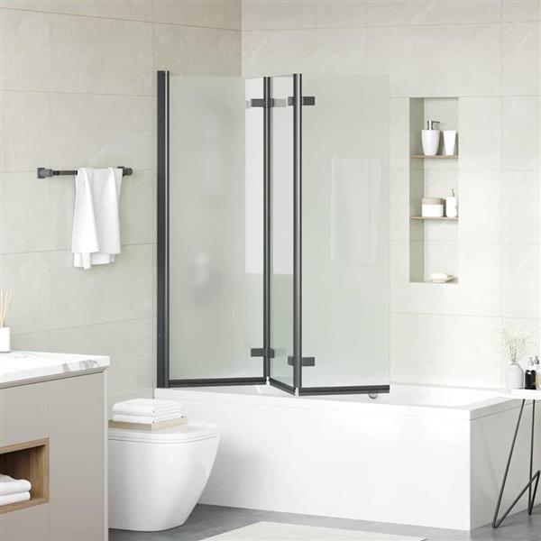 Grote foto vidaxl douche omhulsel zwart 130 x 138 cm esg glas en aluminium doe het zelf en verbouw sanitair