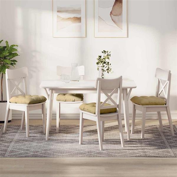 Grote foto vidaxl zitkussens 4 pcs grijs groen 40 x 40 cm katoen stof huis en inrichting woningdecoratie