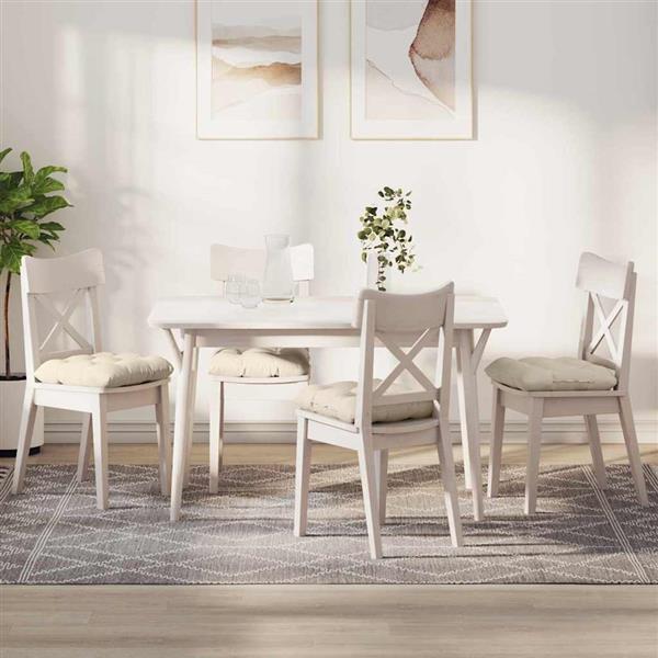 Grote foto vidaxl zitkussens 4 pcs cr me 40 x 40 cm katoen stof huis en inrichting woningdecoratie