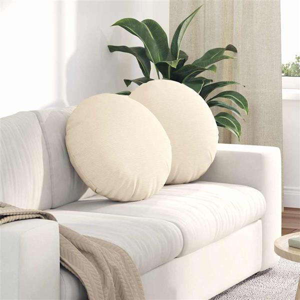Grote foto vidaxl zitkussens 2 pcs cr me 50 cm katoen stof huis en inrichting woningdecoratie