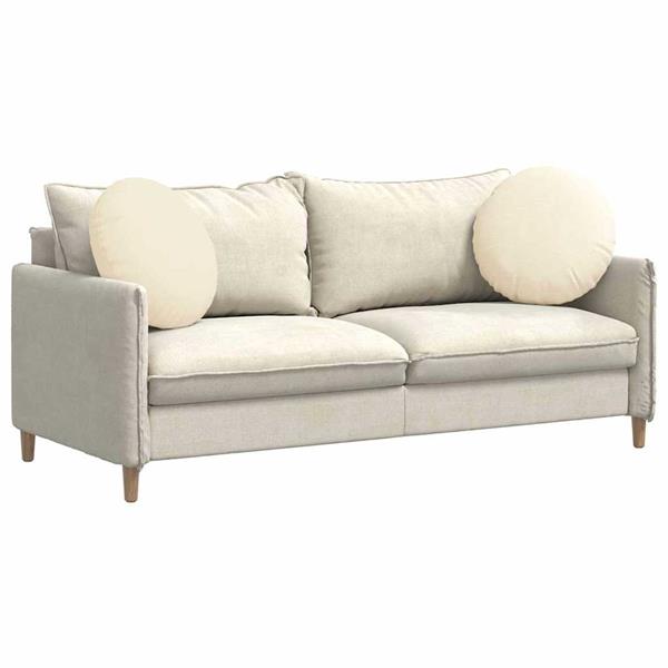 Grote foto vidaxl zitkussens 2 pcs cr me 50 cm katoen stof huis en inrichting woningdecoratie