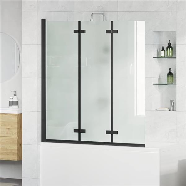 Grote foto vidaxl douche omhulsel zwart 130 x 138 cm esg glas en aluminium doe het zelf en verbouw sanitair