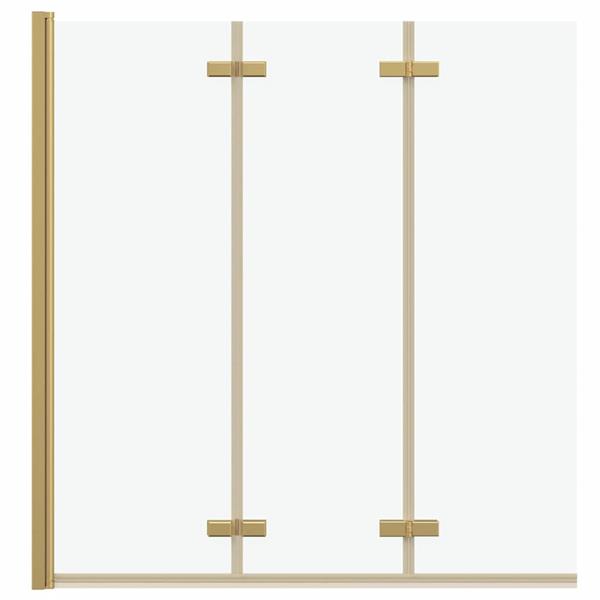 Grote foto vidaxl douche omhulsel goud 130 x 138 cm esg glas en aluminium doe het zelf en verbouw sanitair