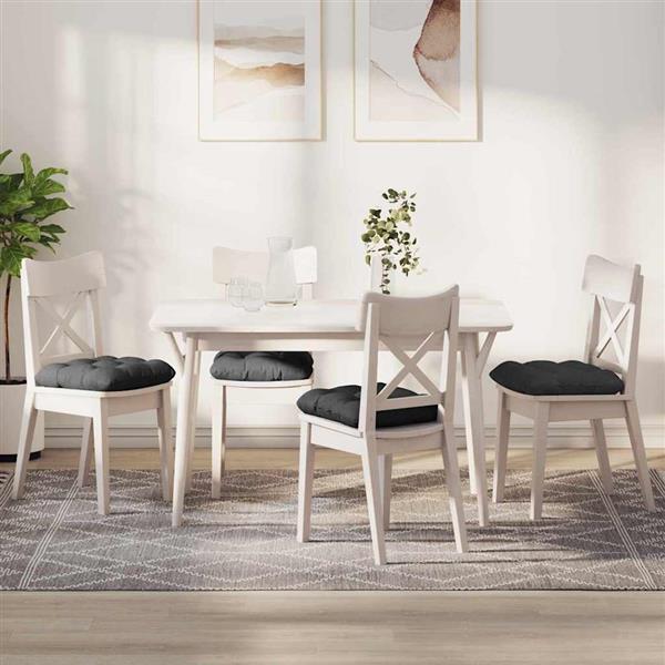 Grote foto vidaxl zitkussens 4 pcs donkergrijs 40 x 40 cm katoen stof huis en inrichting woningdecoratie