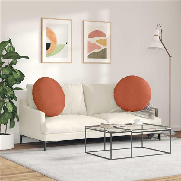 Grote foto vidaxl zitkussens 2 pcs rood oranje 60 cm katoen stof huis en inrichting woningdecoratie