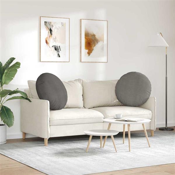 Grote foto vidaxl zitkussens 2 pcs lichtgrijs 60 cm katoen stof huis en inrichting woningdecoratie