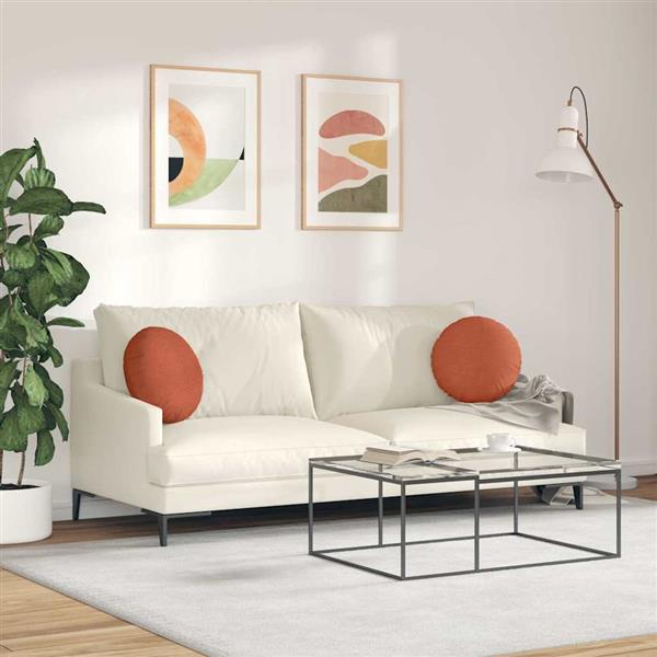Grote foto vidaxl zitkussens 2 pcs rood oranje 40 cm katoen stof huis en inrichting woningdecoratie