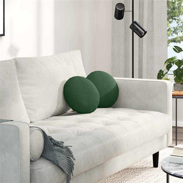 Grote foto vidaxl zitkussens 2 pcs donkergroen 30 cm katoen stof huis en inrichting woningdecoratie