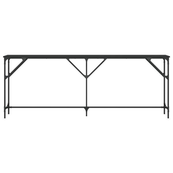 Grote foto vidaxl wandtafel 200x29x75 cm bewerkt hout zwart huis en inrichting eettafels