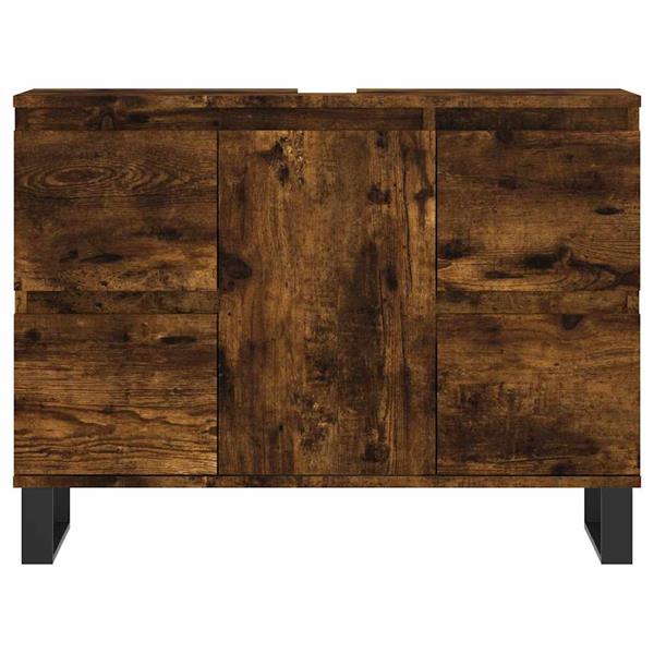 Grote foto vidaxl badkamerkast 80x33x60 cm bewerkt hout gerookt eikenkleurig huis en inrichting eettafels