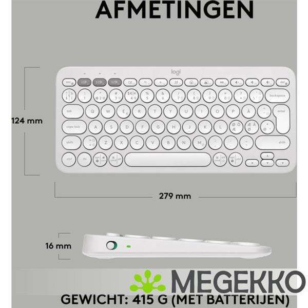 Grote foto logitech k380s pebble keys 2 toetsenbord draadloos wit computers en software toetsenborden