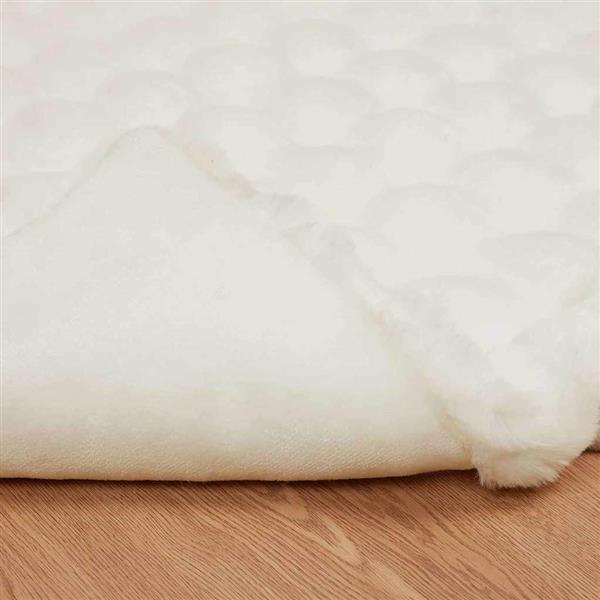 Grote foto vidaxl neppels konijnenbont deken 4 pcs wit 220 x 240 cm polyester huis en inrichting bedden