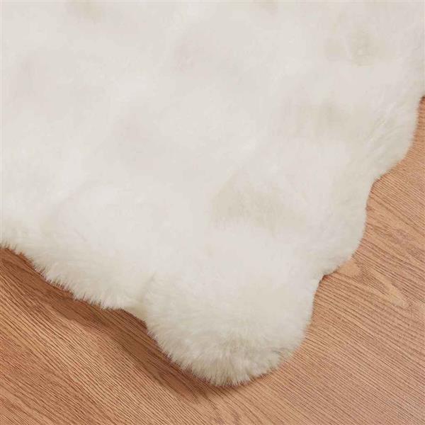 Grote foto vidaxl neppels konijnenbont deken 4 pcs wit 220 x 240 cm polyester huis en inrichting bedden