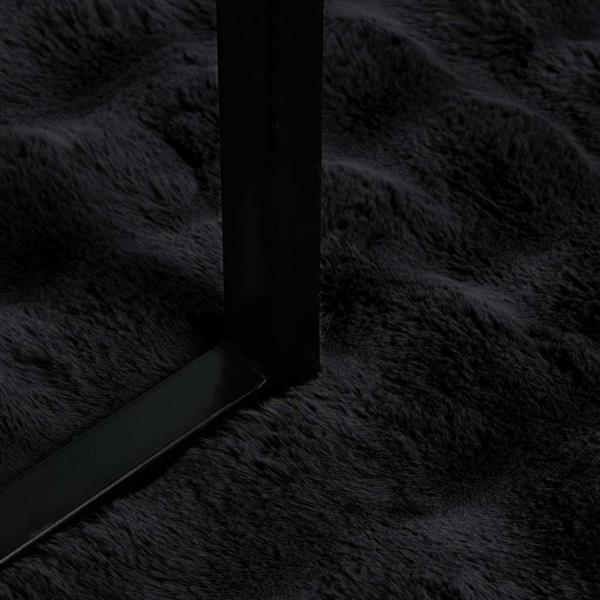 Grote foto vidaxl neppels konijnenbont deken 4 pcs zwart 220 x 240 cm polyester huis en inrichting bedden