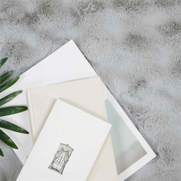 Grote foto vidaxl neppels konijnenbont deken 4 pcs grijs 150 x 220 cm polyester huis en inrichting bedden