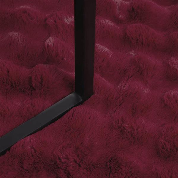 Grote foto vidaxl neppels konijnenbont deken 4 pcs bordeaux rood 220 x 240 cm huis en inrichting bedden