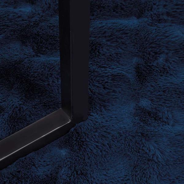 Grote foto vidaxl neppels konijnenbont deken 4 pcs marineblauw 220 x 240 cm huis en inrichting bedden