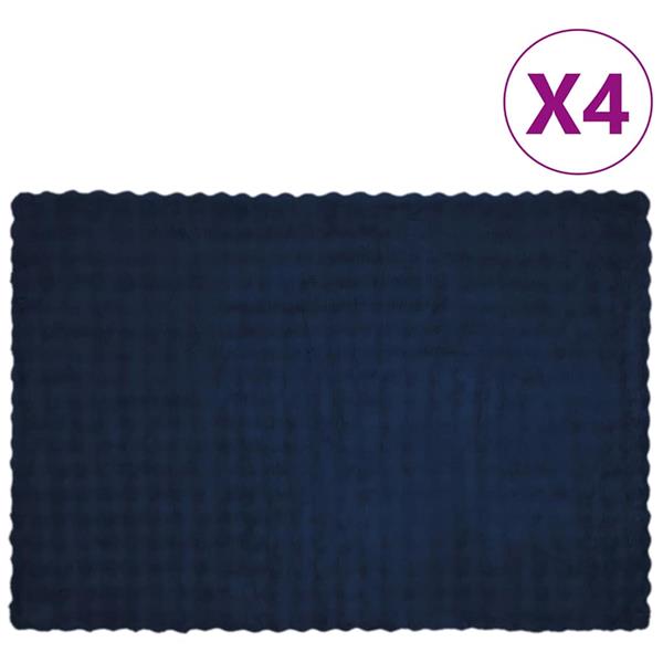 Grote foto vidaxl neppels konijnenbont deken 4 pcs marineblauw 150 x 220 cm huis en inrichting bedden
