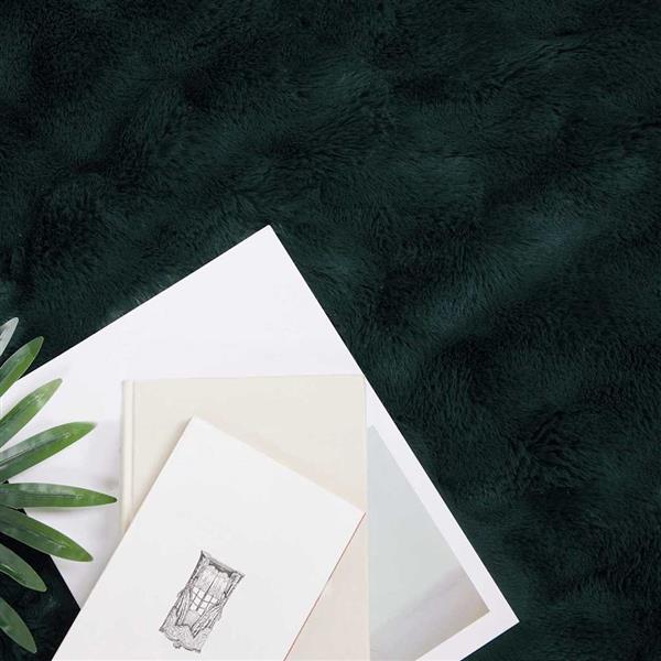 Grote foto vidaxl neppels konijnenbont deken 4 pcs donkergroen 150 x 220 cm huis en inrichting bedden